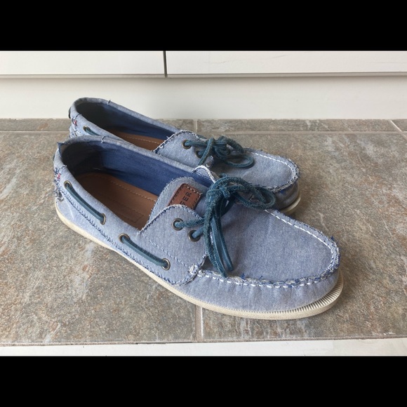 Men’s Size 9.5 blue Tommy Hilfiger boat shoes - Picture 1 of 4